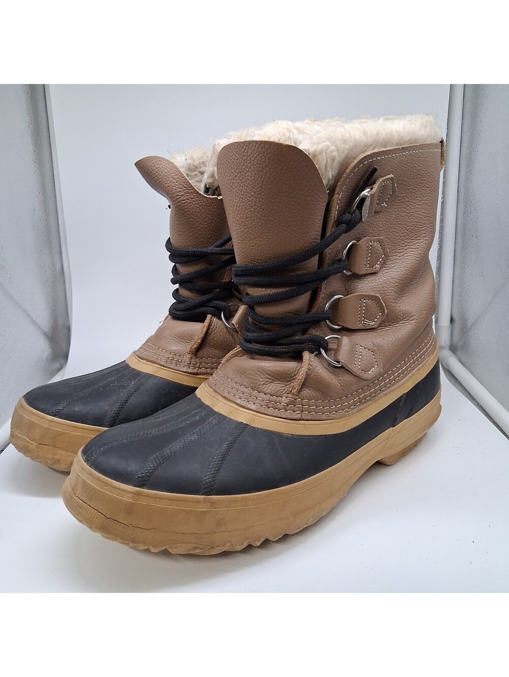 Sorel Caribou Snow Boots Mens Brown Black Waterproof Insulated Winter Hunting